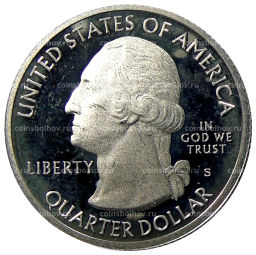 Монета 1/4 доллара (25 центов) 2013 года S США Национальные парки № 16 Национальный лес Белые горы