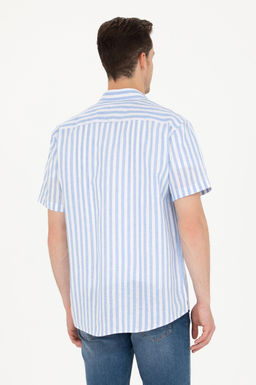 Мужская синяя рубашка с коротким рукавом - U.s. polo assn фото 6