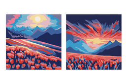 ФРЕЯ PNBM-010 Набор для раскрашивания по номерам (на магните) 9 х 9 см Цветочные поля