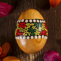 Сувенирный музыкальный инструмент Маракас Яйцо с узором, 6.5?5?5 см, МИКС