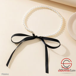 Жемчужный чокер с ленточкой - Zum ming фото 2