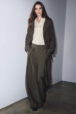 ZW COLLECTION FRONT PLEAT TROUSERS
