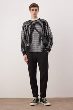 Siyah Straight Fit Erkek Pantolon TMNAW26PL00012