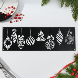 Цена за 5 шт. Трафарет для торта новогодний Игрушки, 32?10 см