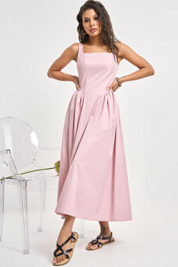 Сарафан хлопковый в полоску голубой - Fly фото 13