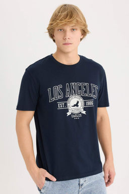 Regular Fit Bisiklet Yaka Bask?l? K?sa Kollu Tisort - Defacto фото 2