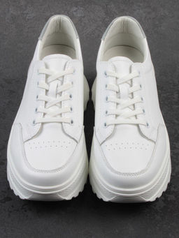 03-YC282-1 WHITE Кроссовки женские (натуральная кожа)
