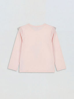 Bisiklet Yaka Minnie Mouse Bask?l? K?z ?ocuk Ti??rt