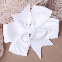 Бант-резинка для волос 6,2х6,6 см / YAL-4 /уп 600/ белая - ГалеонТрейд фото 4