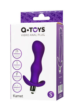 Анальная пробка с вибрацией A-Toys by TOYFA Kamet размера S, силикон, фиолетовый, 11,2 см
