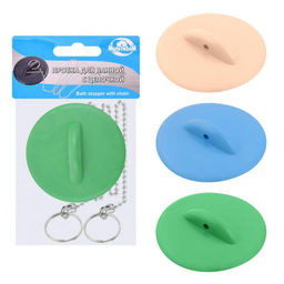 Пробка для ванны с цепочкой "Колор" (резина) цвет в ассорт.