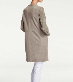 Кожаное пальто, песочное - Linea tesini фото 4