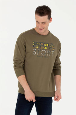 Свитшот мужской U. S. Polo Assn цвета хаки из хлопка
