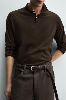 POLO REGULAR FIT ESTRUCTURA ALGOD?N / Marr?n - Zara фото 6