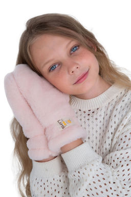 Варежки детские меховые ваниль - Woollamb фото 17