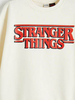 Stranger Things Bask?l? K?z ?ocuk Kal?n Sweatshirt