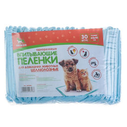 Пеленки впитывающие ПИЖОН для животных целлюлозные, 60 х 40 см (в наборе 30 шт)