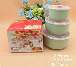 Салатник с крышкой 3 штуки / DR-777 /уп 24/