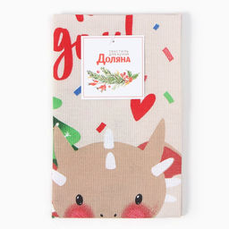 Полотенце Доляна Новогодние подарки 28х46 см, 100% хл, рогожка 164 г/м2  фото 5