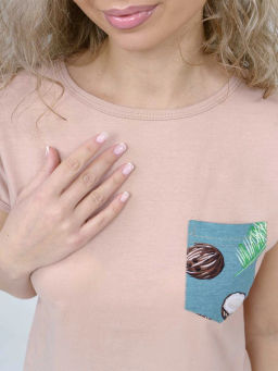 Пижама женская, цвет Серо - голубой кремовый