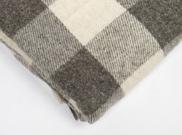 Плед п/шерсть 50% ОП-400 140*200 клетка цв. серый (Россия