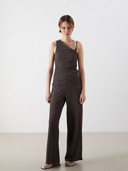 Kay?k Yaka Dokulu B?zg?l? Bluz