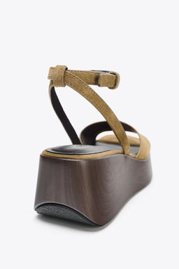 SPLIT SUEDE PLATFORM SANDALS - Zara фото 13