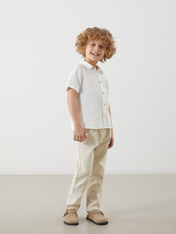 Nak?? Detayl? Poplin Erkek ?ocuk G?mlek