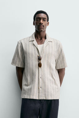 CAMISA ESTRUCTURA TEXTURA / Crudo / Azul - Zara фото 2