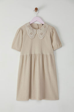 K?rm?z? K?z Cocuk Pamuklu Bebe Yaka Mini Bayraml?k Orme Elbise TKDSS25EL00022 - Trendyolmilla фото 5