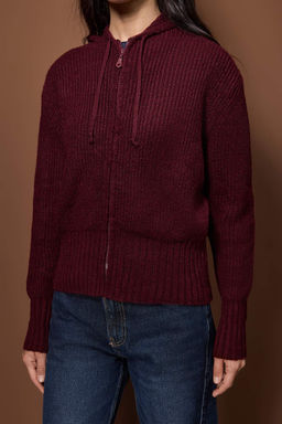 Murdum Yumusak Dokulu Kapusonlu Fermuarl? Triko H?rka TWOAW26HI00296 - Trendyolmilla фото 3