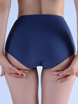 Женские слипы с завышенной талией синие Indefini (Арт. 4204LUF)