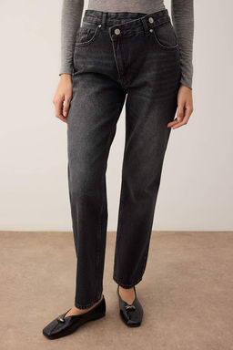 Mavi Yuksek Bel Asimetrik Kapama Straight Jeans TWOAW26JE00132 - Trendyolmilla фото 12