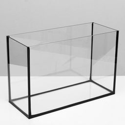 Аквариум Прямоугольный «Атолл» с крышкой, 20 литров, 38×19×28/33 см, чёрный