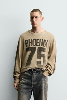 PRINTED WAFFLE-KNIT SWEATSHIRT - Zara фото 11