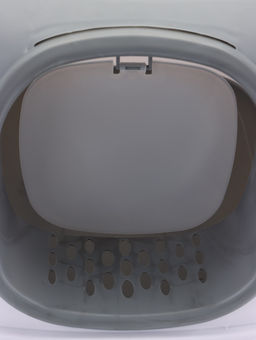 Туалет закрытый, 52×38×37 см, с УФ-лампой и миской, пластик, серый