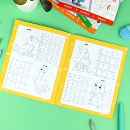 Книжка с заданиями для детей. Серия "Готовим руку к письму" арт. 72157 ПИШЕМ ПЕЧАТНЫЕ БУКВЫ /165?205 мм, 8 л., блок - офсет 100 г/м?, полноцветная печать, обл - мелованная бумага 170 г/м?, мягкий переплёт (2 скобы),