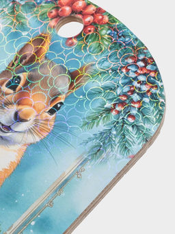 Цена за 2 шт. Доска разделочная сувенирная Дарим Красиво С Новым годом! Белочка, дерево, 28?18?0.6 см, дерево, разноцветная