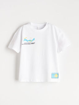 Bisiklet Yaka Bask?l? Erkek ?ocuk Ti??rt