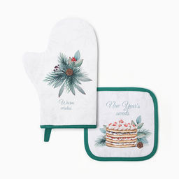 Набор кухонный Этель Sweet treat, варежка 20?28 см, прихватка 19?19 см,100% хлопок