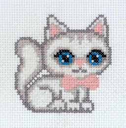 Klart набор для вышивания 12-059 Белый котик 10 х 10 см
