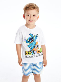 Bisiklet Yaka Stitch Bask?l? K?sa Kollu Erkek Bebek Ti??rt - Waikiki фото 3