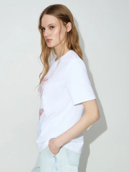 Футболка с принтом и вышивкой / Zarina фото 4