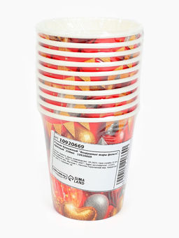 Цена за 10 шт. Стакан одноразовый бумажный «Воздушные шары», красный 250 мл