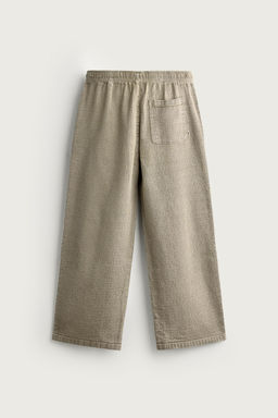 PANTAL?N RELAXED FIT JACQUARD LAVADO / Khaki - Zara фото 6