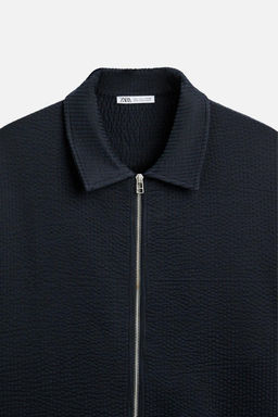SEERSUCKER POLO SHIRT WITH ZIP - Zara фото 9