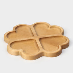 Менажница авторская Adelica «Сердце», 4 секции, 22×22×1.8 см, дерево берёза, пропитана минеральным маслом, коричневая