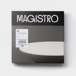 Тарелки Magistro Matt black, 950 мл, 23.5×4 см, набор 2 шт., фарфор, белые, чёрные