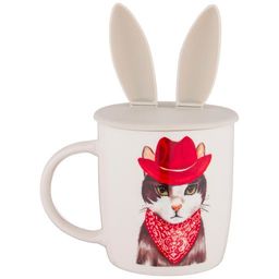 КРУЖКА С СИЛИКОНОВОЙ КРЫШКОЙ КОТОМАНИЯ 380МЛ - Lefard фото 3