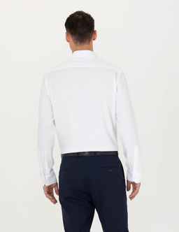 Beyaz Slim Fit Uzun Kollu G_mlek